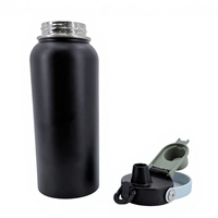 Bouteille d'eau réutilisable en acier inoxydable de 32 oz, isotherme, avec couvercle à ouverture à une touche, anti-fuite, design pour boire directement
