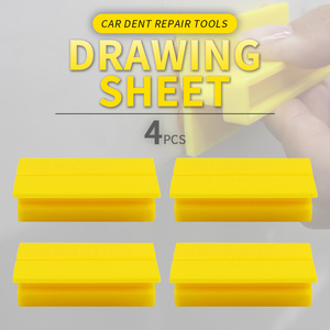 Lot de 4 films de réparation de bosses de voiture, extracteurs en plastique pour l'élimination et la réparation des bosses, avec extrémité de traction concave et angle droit - Product Image 1