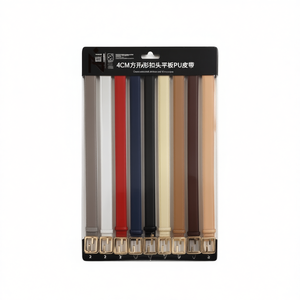 Cinturones Planos de PU con Hebilla Cuadrada de 4 cm, Paquete de 6 Piezas - Product Image 1