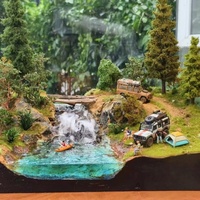 Vitrine de photographie de bac à sable miniature fait à la main 30*40cm personnalisé 1/64 échelle Land Rover Camel trophée scène pour les amateurs