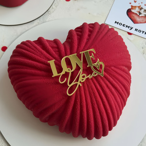 Décoration de gâteau et ornement de table de dessert en acrylique style Ins, motif cœur 'Je t'aime' pour le <span class=keywords><strong>Festival</strong></span> Qixi et la Saint-Valentin - Product Image 1