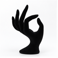 Support de Présentation Personnalisé pour Vitrine, Présentoir à Anneaux Floqué Noir, Support Composé pour Bijoux