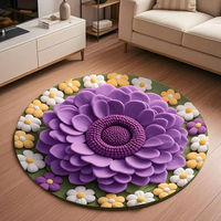 Tapis floral 3D personnalisé tapis antidérapant fait à la machine tapis absorbant de conception moderne de fleur pour la décoration de chambre à coucher de salon