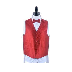 <span class=keywords><strong>Gilet</strong></span> <span class=keywords><strong>pour</strong></span> <span class=keywords><strong>homme</strong></span> en polyester tissé de dernière génération de la marque Dynastyle, <span class=keywords><strong>rouge</strong></span>, <span class=keywords><strong>pour</strong></span> <span class=keywords><strong>costume</strong></span> de mariage - Product Image 2