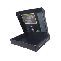 Caja de Regalo de Papel Negro Mate Personalizada con Ventana Transparente, Caja de Embalaje de Papel Negro Mate