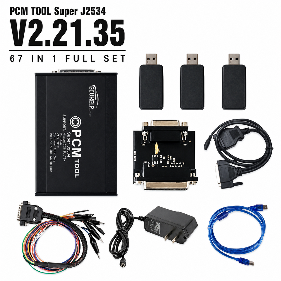 PCM TOOL Super J2534 V2.21.35 67 in 1 Full Set ECU Programming Tool ...