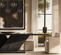 Table à manger rectangulaire en bois de chêne de luxe, design moderne, bois massif, meubles d'intérieur et d'extérieur pour la cuisine, le salon, la maison