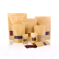 Sacs en papier kraft biodégradables à fermeture éclair, imprimés sur mesure, 50g, 100g, 250g, pour aliments pour animaux lyophilisés, pochettes en papier kraft brun