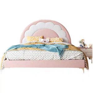 プリンセスベッドルーム レザー＆ピンクアニマル キュートベッド 子供部屋用 レザー収納付き子供用ベッド - Product Image 5