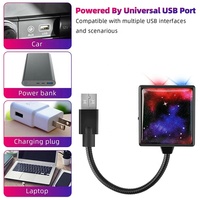 Rotación Automática de Doble Color 360 °   Luz LED Estelar para Interior de Coche USB, Accesorio Universal con Control por Voz y Efecto de Respiración Estroboscópica