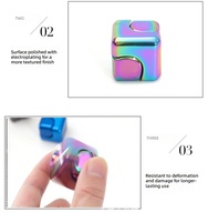 Cube Magique Anti-Stress et Jouet Sensoriel 4-en-1 NC Desktop Metal Fidget Spinner pour l'Anxiété et la Concentration, Unisexe, à partir de 14 ans