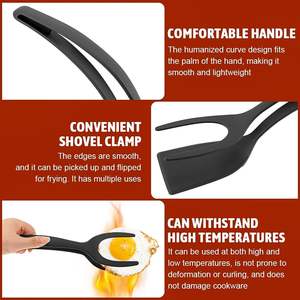 Espátula y Pinza 2 en 1, Multiusos, Antiadherente, para Voltear Huevos, Pan, Pescado, Panqueques y Tostadas - Product Image 5