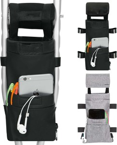 Échantillon gratuit Sac de transport pour béquille léger, accessoires pour béquille personnalisables, sac de rangement pour béquille médicale pour jambe cassée avec poches - Product Image 1