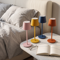 Lampe de table sans fil moderne et minimaliste en métal, rechargeable, à intensité variable par toucher, pour hôtel, bar, restaurant, chevet, extérieur, bureau