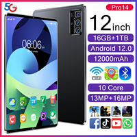 Tablet PC Octa Core de 12 Pulgadas con Marca Personalizada, Android, Doble SIM, 16GB+1TB para Uso Educativo con Capacidad de Llamada Telefónica