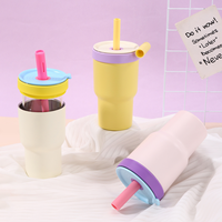 Bouteille d'eau en acier inoxydable 304, 600 ml, 2-en-1, tasse de voyage isotherme avec insert en verre, style américain, écologique, personnalisable, vente en gros