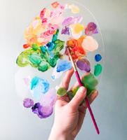 Palette de mélange de peinture à l'huile en acrylique transparent facile à nettoyer pour artistes maquilleurs, plateau de peinture artistique avec taille personnalisable