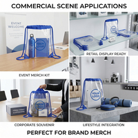 Sac à cordon en PVC transparent personnalisé, sac à dos de sport résistant à l'eau pour adolescentes, idéal pour la gym, vente en gros avec logo personnalisé