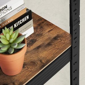 Étagères de <span class=keywords><strong>rangement</strong></span> en acier de 90 cm avec étagères en bois, unités de <span class=keywords><strong>rangement</strong></span>, étagères d'<span class=keywords><strong>angle</strong></span> scellées, piliers d'<span class=keywords><strong>angle</strong></span> renforcés, étagères empilables - Product Image 3