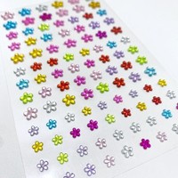 Autocollants en gros de fleurs brillantes avec pierres précieuses, autocollants de fleurs en strass acrylique auto-adhésifs pour scrapbooking, décoration de visage et d'ongles