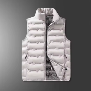 Chaleco deportivo informal impermeable de doble cara personalizado al por mayor para otoño e invierno, con cuello alto con cremallera y calefacción - Product Image 2