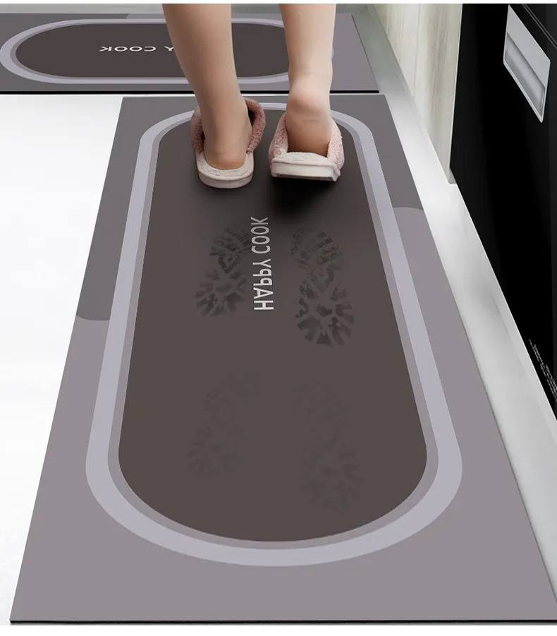 Print Pattern Non-Slip Oil Absorbent Anti-Fatigue Kitchen Floor Mat Foot Mat Rug