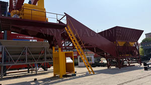 Centrale à béton mobile HZS60 avec convoyeur à vis, contrôle PLC, roulement pour utilisation en construction électrique - Product Image 2