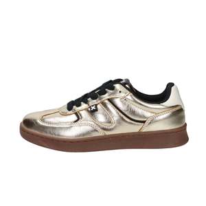 Sneakers da Donna Xti in Pelle Metallizzata Dorata, Scarpe Casual a Profilo Basso - Product Image 1
