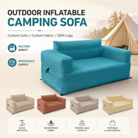 Canapé gonflable d'extérieur double et pliable avec housse amovible en tissu Oxford
