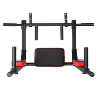 Barra de dominadas multifuncional de 440 libras, ajustable, para entrenamiento físico, montada en la pared, con inclinación, para gimnasio