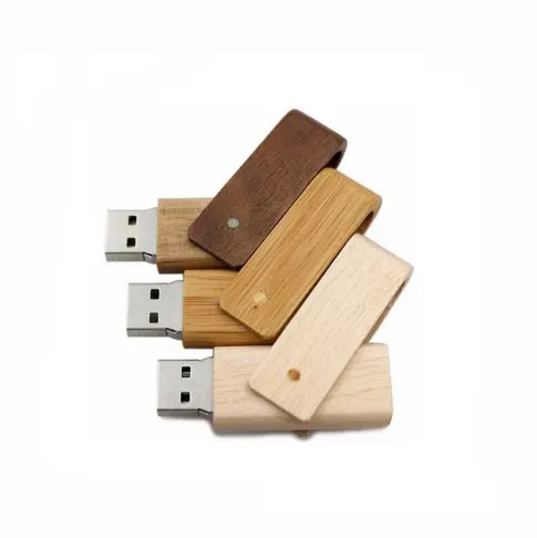 Hot Sale Swivel Bamboo Style USB Flash Drive USB 2.0/3.0 1-256GB Capacity A grade Chip wood Pen Drives Perfect Gift