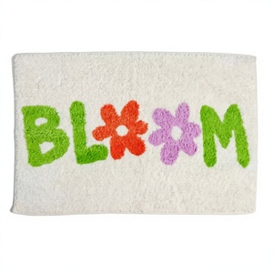 พรมเช็ดเท้าลายดอกไม้คุณภาพสูง BLOOM ผลิตตามสั่ง เป็นมิตรต่อสิ่งแวดล้อม แห้งเร็ว ทำจากผ้าฝ้ายด้วยเทคนิคการผลิตด้วยเครื่องจักร สำหรับห้องน้ำ โดย ITHL - Product Image 1