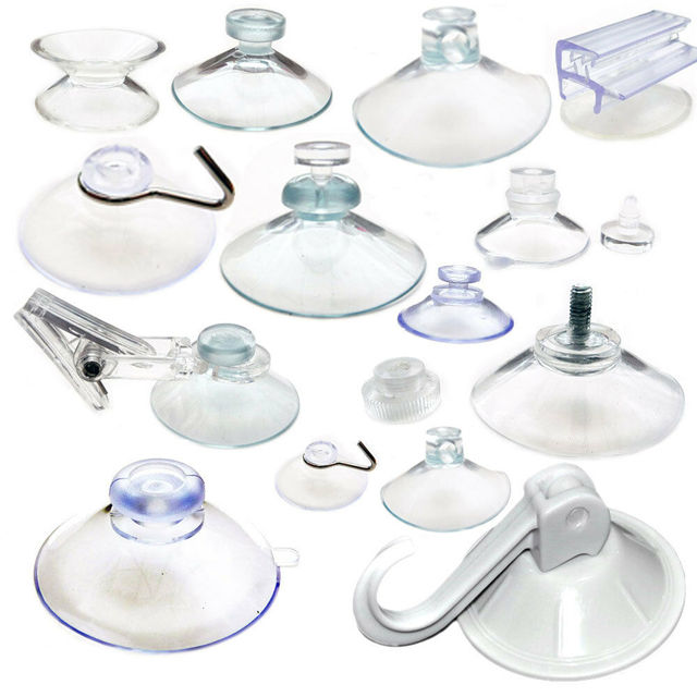 Shower Hooks Clear Reusable Side Pilot Hole Thick Black Vacuum Heavy Duty Suction Cup With Screw