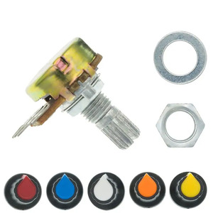 10 cái wh148 1K <span class=keywords><strong>10K</strong></span> 20K 50K 100K 500k Ohm 15mm 3pin tuyến tính Côn Quay chiết áp điện trở AG2 núm - Product Image 2