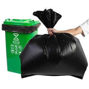 أكياس قمامة بلاستيكية سوداء كبيرة للبيع بالجملة ، أكياس قمامة بفم مسطح سميكة للخدمة الشاقة ، 50*60 ، سمك 35 أم لكل وزن 8 جم - Product Image 5