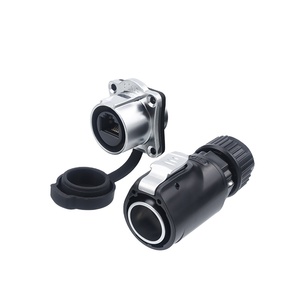 IP67 không thấm nước Màn hình hiển thị LED công nghiệp Kết nối LP24 RJ45 bảng điều chỉnh gắn kết ổ cắm Cat6 <span class=keywords><strong>gigabit</strong></span> Mạng Cáp hàng không cắm - Product Image 1