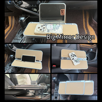 Table de console centrale rotative à 360° personnalisée pour voiture, avec trois plateaux pliables et grand miroir, idéale comme table à manger