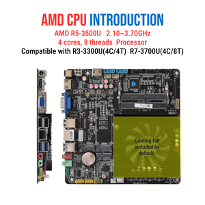 NUEVA Placa Base Industrial Thin Mini ITX con Procesador AMD <span class=keywords><strong>R5</strong></span> <span class=keywords><strong>3500U</strong></span> R3 3300U R7 3700U, 2X DDR4 SO-DIMM, 2x M.2 SSD - Product Image 3