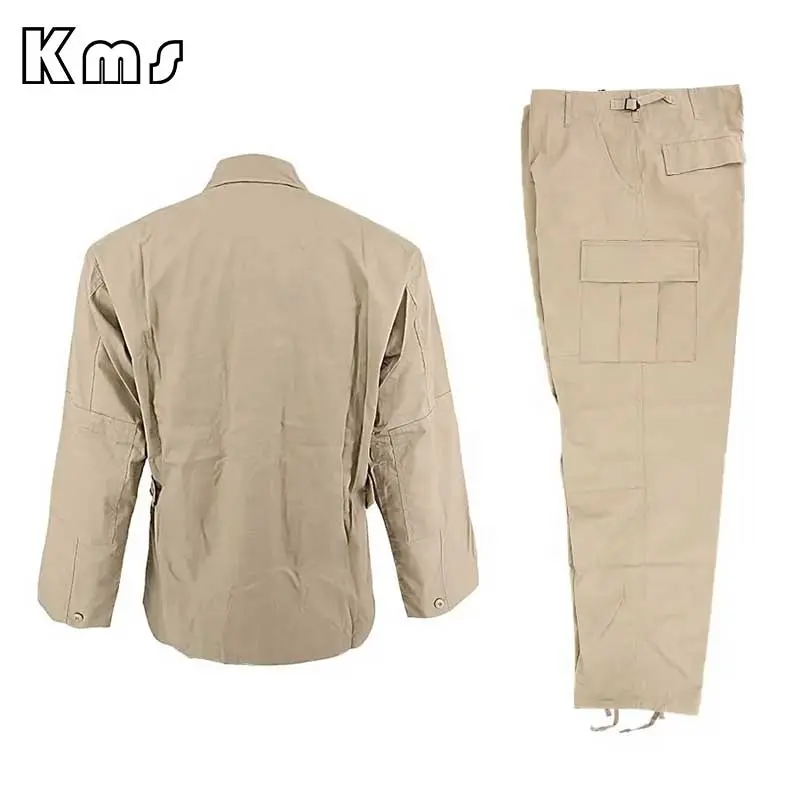 KMS pantaloni ricaricabili personalizzati Logo personalizzato guardia di sicurezza uniforme da lavoro Khaki BDU Suit abbigliamento tattico da combattimento
