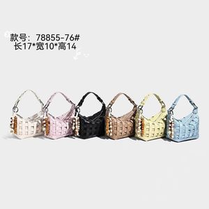 Borsa Estiva da Donna alla Moda, <span class=keywords><strong>Mini</strong></span> Borsa Impermeabile in Pelle PU Intrecciata a Mano, Chiusura con Cerniera, Fodera in Poliestere, Borsetta per Uso Quotidiano - Product Image 6