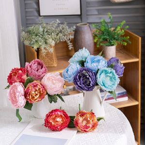 Fleur artificielle Nika Peony, branche unique, blanc, bleu, rose, violet, décoration de mariage et de maison - Product Image 1