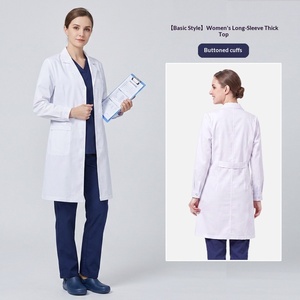 Camici Bianchi Medici, Uniformi per Dottori e Infermieri, Abbigliamento da Laboratorio per Studenti, Maniche Lunghe e Corte, Cotone e Poliestere, Logo Personalizzabile - Product Image 6