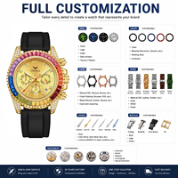 Montre à quartz pour homme Onola 6842 personnalisée avec diamants colorés, montre de sport multifonctionnelle, montre de luxe en silicone, montre lumineuse, OEM ODM