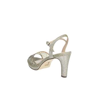 Menbur Women's <b>Heeled</b> Sandal 23683 Grey Sparkle <b>Ankle</b> <b>Strap</b> <b>Platform</b> - Product Image 2