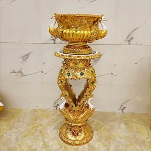 Jarrón de flores chapado en oro, artículo decorativo más vendido, adecuado para sala de estar y bodas - Product Image 4