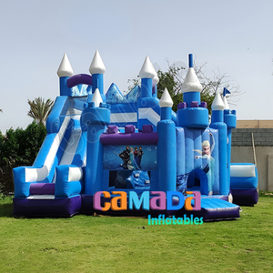 Gran oferta <span class=keywords><strong>de</strong></span> PVC azul <span class=keywords><strong>hielo</strong></span> y nieve tema Casa <span class=keywords><strong>de</strong></span> rebote <span class=keywords><strong>Castillo</strong></span> <span class=keywords><strong>de</strong></span> salto con tobogán para niños actividades al aire libre - Product Image 2