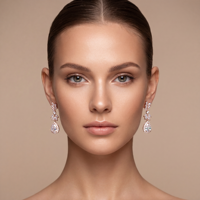 Boucles d'oreilles pendantes hypoallergéniques plaquées or rose 18 carats avec feuilles botaniques, grappe de zircons cubiques AAA, poire et goutte d'eau, style bohème, pour mariage, collection 2026