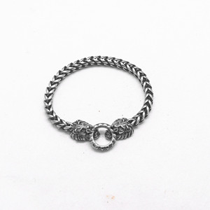 yunnique Fashionable Lion Head <b>Titanium</b> Steel <b>Chain</b> Bracelet Unisex Geometric Design Motorcycle Style Jewelry - Product Image 5