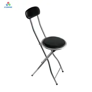 Round seat metal folding chair kitchen bar chair wholesale