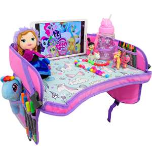 Échantillon gratuit Bureau portable en tissu Oxford pour enfants pour les voyages en avion, organisateur de jeu et de siège pour enfants avec fonction de rangement - Product Image 1